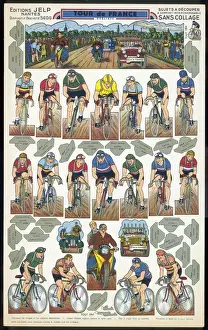 Tour De France Drucke: Rund um die Franzosen Radrennen Schnittstück