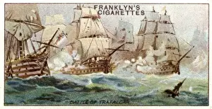 Naval Warfare Illustrations Drucke: Trafalgar (Cigarette Crd