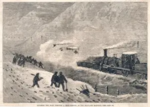 Scottish Winter Scenes Drucke: Train in Snowdrift 1866