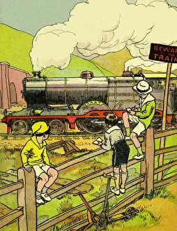 Vintage Train Enthusiasts Drucke: Train spotters