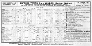 Eisenbahnfahrplan 1910