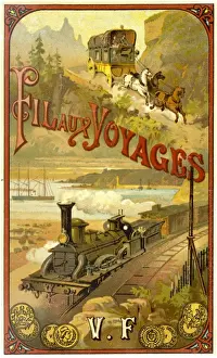 19th Century Railways Drucke: Train V Diligence