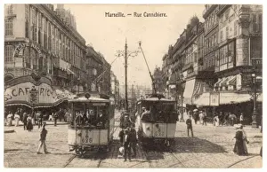 Vintage Tram Images Drucke: Tram at Marseille