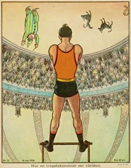 Vintage Circus Posters Drucke: Trapeze / Upside Down