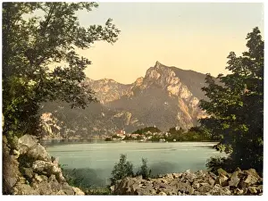 Coloured Photochrom Prints Online Drucke: Traunkirchen, from Winkel, Upper Austria, Austro-Hungary