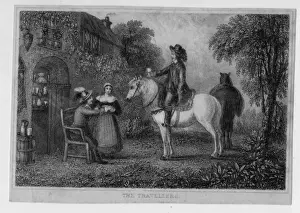 Rural Landscape With Horses Drucke: The Travellers