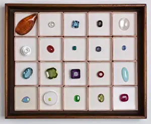 Geology Specimens Drucke: Tray of Precious Gemstone