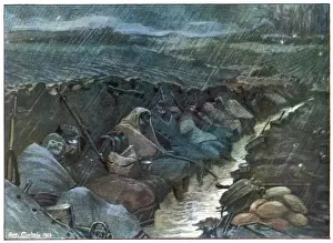 World War I Trenches Drucke: Trenches under Rain
