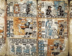 Illuminated Manuscript Miniatures Drucke: Trocortesian or Madrid Codex. s. XIV. Detail