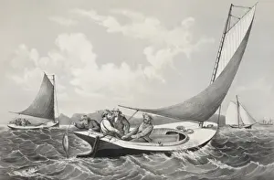 Vintage Fishing Images Drucke: Trolling for blue fish