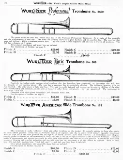 Musical Instruments Drucke: Trombone, Wurlitzer