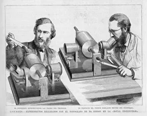 Royal Institution London Drucke: Trying the Phonograph