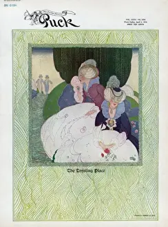 Elegantly Dressed Women Drucke: The trysting place