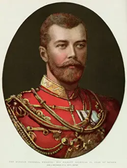 Drucke von Zarin Nikolaus II von Russland; ein Porträt zu Ehren seiner Hochzeit mit der Alexandra Feodorowna am 26. November 1894 Datum: 1894 Russland Drucke: Zarin Nikolaus II von Russland