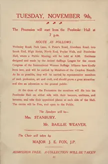 Suffragette Procession Drucke: Tuesday 9th - Procession