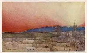 Sahara Desert Scene Drucke: Tunisian Sunset