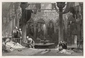 Ottoman Era Architecture Drucke: Turkish Bath C1840