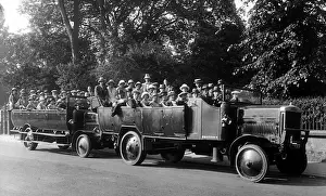 Vintage Coach Travel Drucke: Two-Charabanc Outing