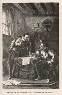 Drucke von Tycho Brahe und Johannes Kepler im Prager Sternwarte Johannes Kepler Drucke: Tycho Brahe und Kepler