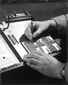 Typografischer Schreiber am Arbeitsplatz