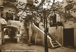Naples Italy Architecture Drucke: A typical corner on Capri - Italty