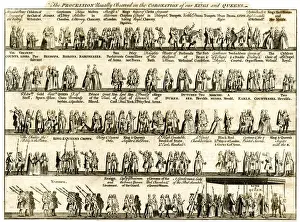 English Aristocracy Drucke: Typical coronation procession