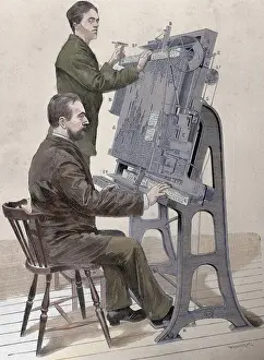 Nineteenth Century Typography Drucke: Typographic composing new machine