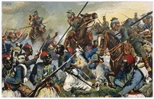 Vosges Mountains France Drucke: Uhlans and Fr Colonials