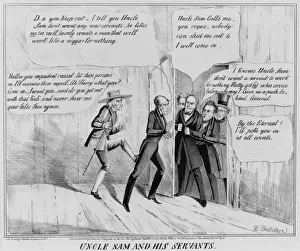 American Political Satire Drucke: Uncle Sam and his servants