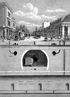 Tottenham Court Road History Drucke: Underground works at junction of Hampstead Road and Euston
