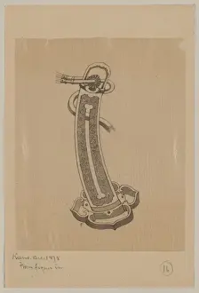 Antique Japanese Prints Online Drucke: Unknown object with open-work base, ornamental shaft, and co