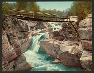 Nostalgic Coloured Photographs Drucke: Upper Falls of the Ammonoosuc, White Mountains