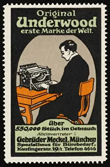Vintage Office Equipment Drucke: Using an Underwood