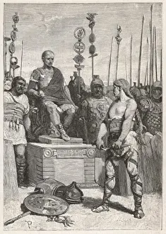 Historical Prints Online Drucke: Vercingetorix & Caesar