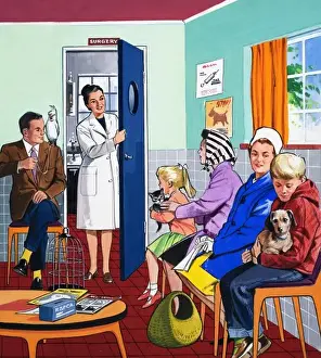 Teddy Bear Illustration Drucke: At the vets