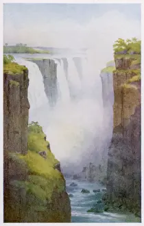 Drucke von Fälle von Victoria am Fluss Zambezi in Südafrika Südafrika Drucke: Fälle von Victoria