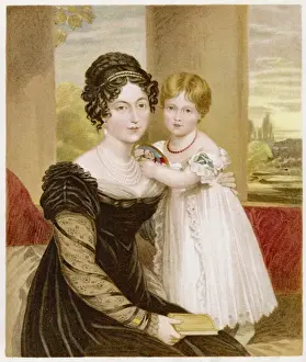 Historic British Monarchy Images Drucke: Victoria & her Mama