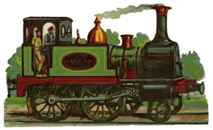 Victorian Era Rail Transport Drucke: Victorian Scrap, steam engine