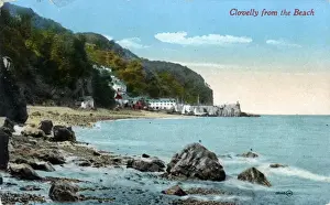 Blick vom Strand, Clovelly, Devon