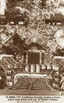 French Monument Photography Drucke: View down from the top of the Eiffel Tower
