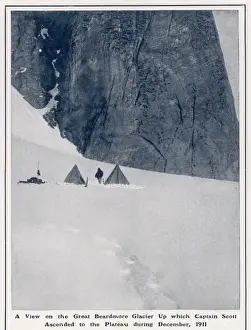 Captain Scott Expedition Drucke: A View up the Great Beardmore Glacier