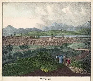 Marrakesh Morocco Drucke: View of Marrakesh