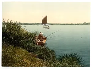 Historical Photographs England Drucke: View on the river, Barton Broad, England