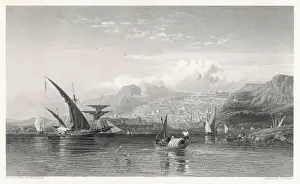 Historic Greek Cityscape Drucke: View of Salonica Harbour