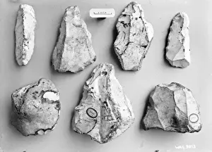 Grey Background Images Drucke: A view of small flints on a grey background