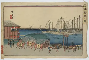 Antique Japanese Woodcuts Drucke: View of Takanawa