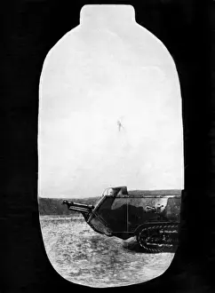 World War One Trench Warfare Drucke: View from a tank, WW1