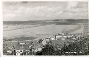 Drucke von Blick auf die Stadt Westward-Ho in Bideford nahe von Northam im Vereinigten Königreich Großbritannien und Nordirland (Devon). Datum: Anfang des Jahrhunderts Bideford Drucke: Blick auf die Stadt, Westwärts ho, Devon