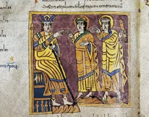 Miniature Painting Spain Drucke: Vigilian or Albelda Codex. 10th c. Constantine