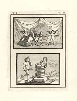 Classical History Images Drucke: Vignettes of cupids or genii